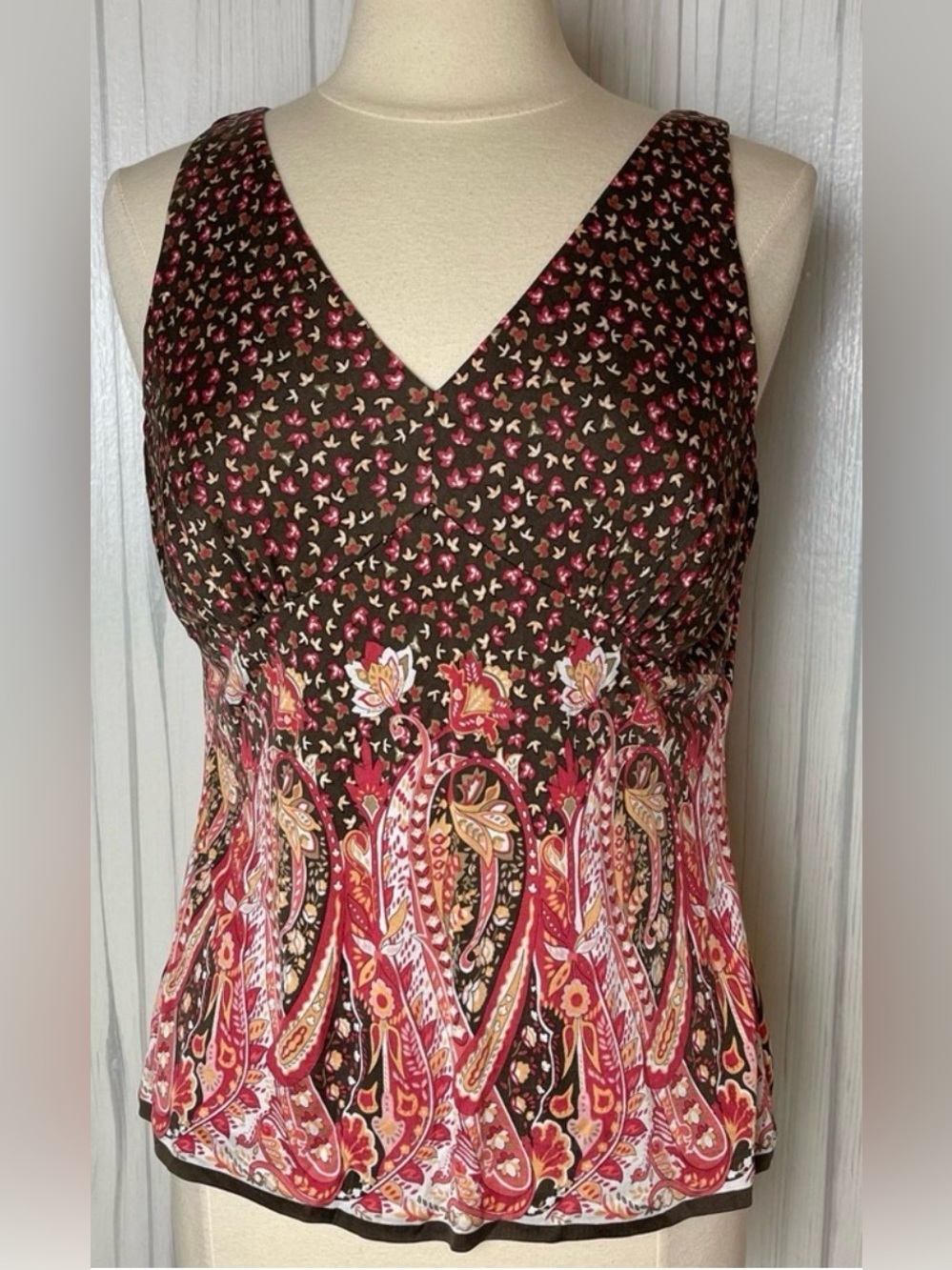 Talbots Floral Patterned Blouse, 100% Silk, Excellent Condition, Size 14